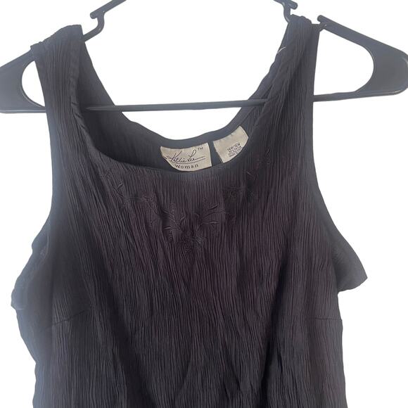 Kathie Lee Vintage 90s Women's XL Witchy Goth Grunge Black Top - Picture 2 of 7